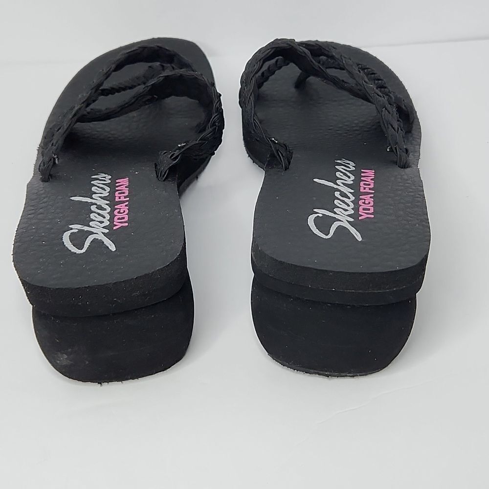 Sketcher's yoga foam platform heel wedge sandals - Picture 4 of 7